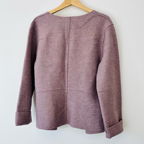 OSKA Lilac Purple Boiled Wool Cropped Oversized Lagenlook Jacket UK 18 - Picture 12 of 14